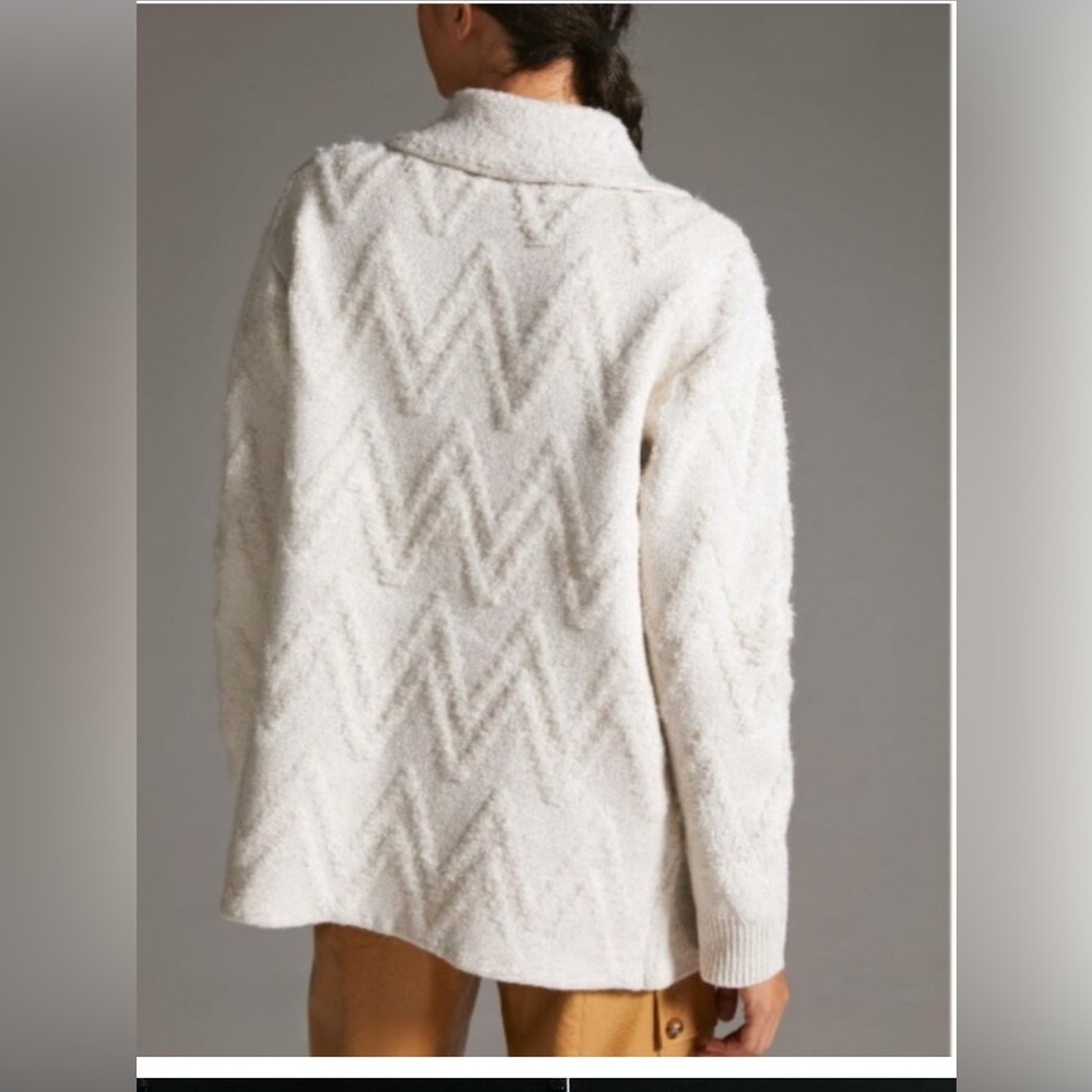 Anthropologie Flat White Sweater Coat S - Picture 2 of 9